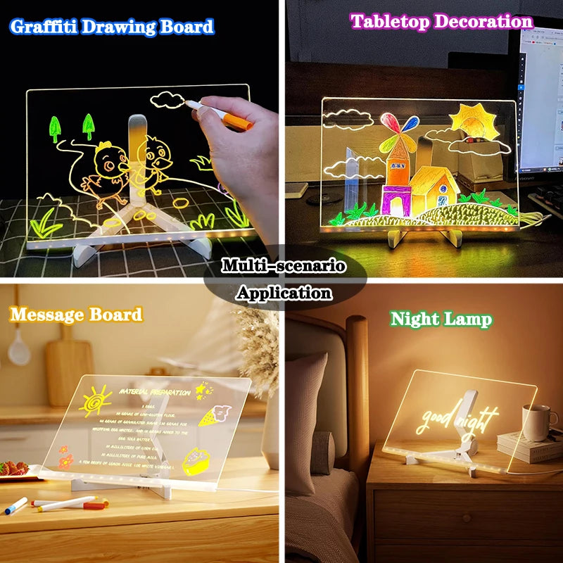 LED Luminous Blackboard & Graffiti Art Lamp for Kids